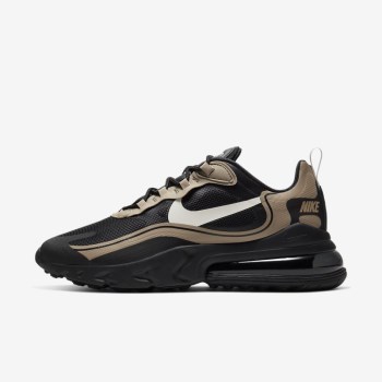 Nike Air Max 270 React - Férfi Utcai Cipő - Fekete/Khaki/Metal Arany /